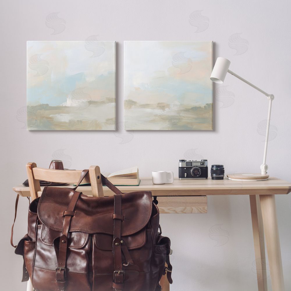 June Erica Vess Pastel Abstract Landscape Canvas Wall Art Print in Room