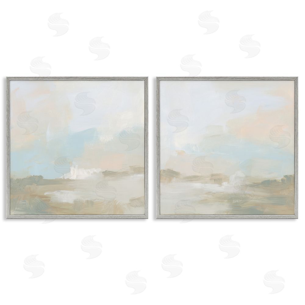 June Erica Vess Pastel Abstract Landscape Gray Framed Giclee Wall Art Print