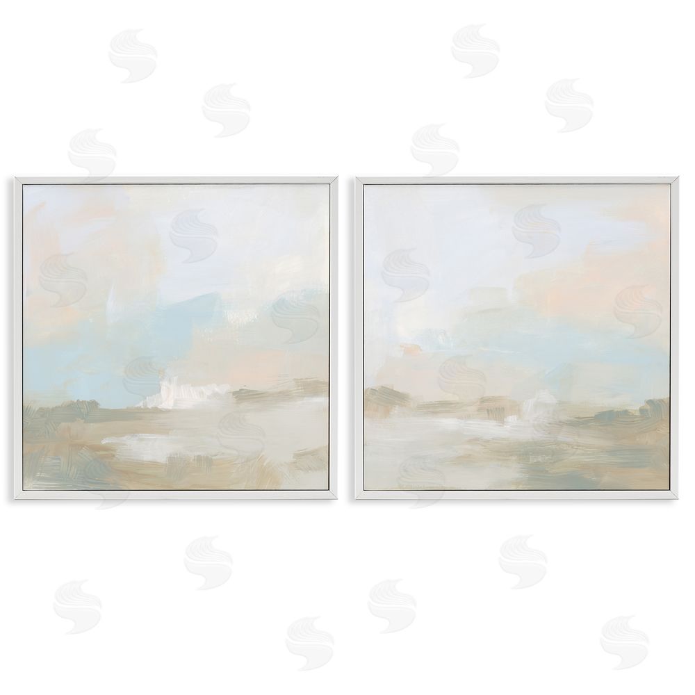 June Erica Vess Pastel Abstract Landscape White Framed Giclee Wall Art Print