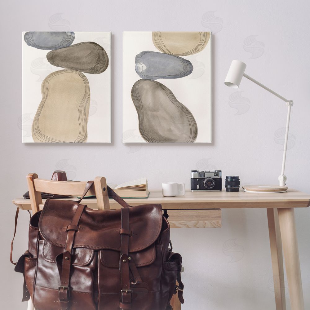 Laura Marr Contemporary Oblong Shapes Arrangement Canvas Wall Art Print in Room