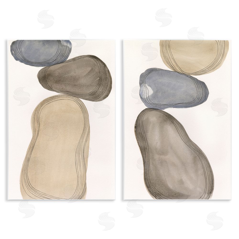 Laura Marr Contemporary Oblong Shapes Arrangement Wooden Wall Plaque Art Print