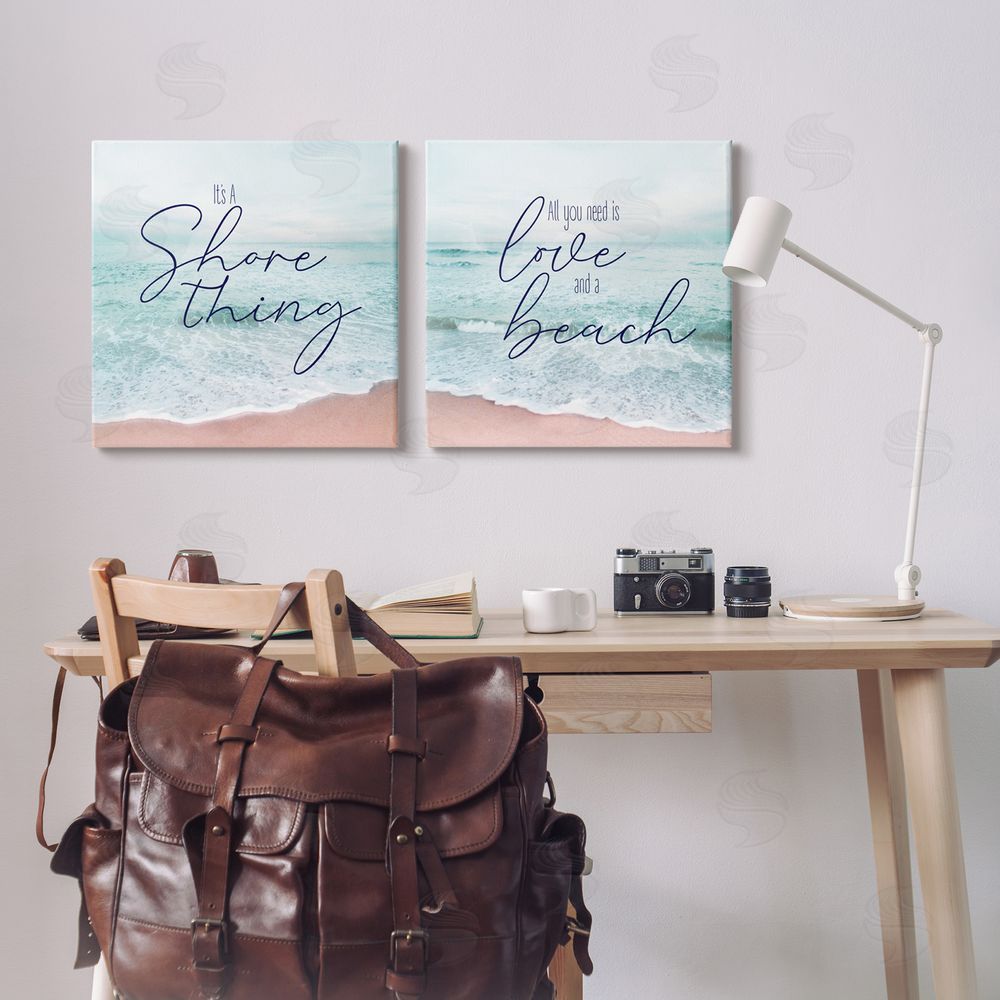 Natalie Carpentieri Soothing Beach Lover Phrases  Canvas Wall Art Print in Room