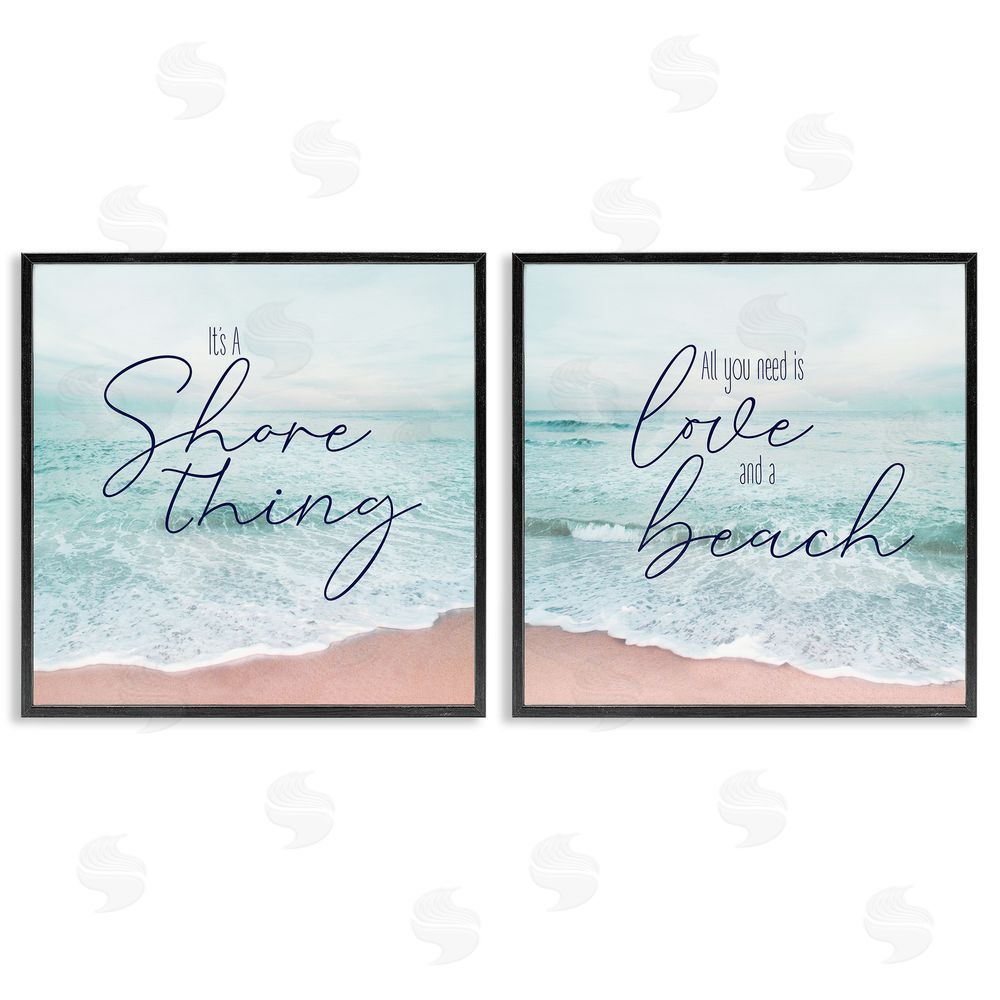 Natalie Carpentieri Soothing Beach Lover Phrases  Black Framed Giclee Wall Art Print