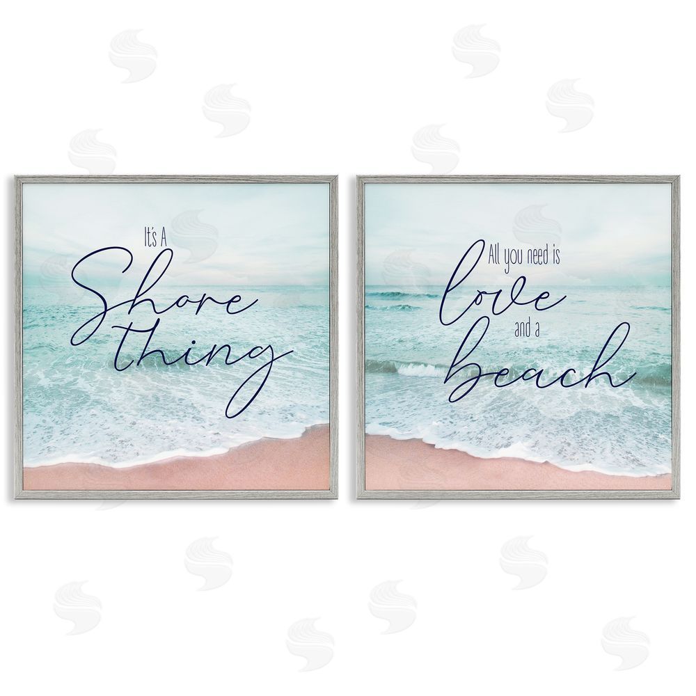 Natalie Carpentieri Soothing Beach Lover Phrases  Gray Framed Giclee Wall Art Print