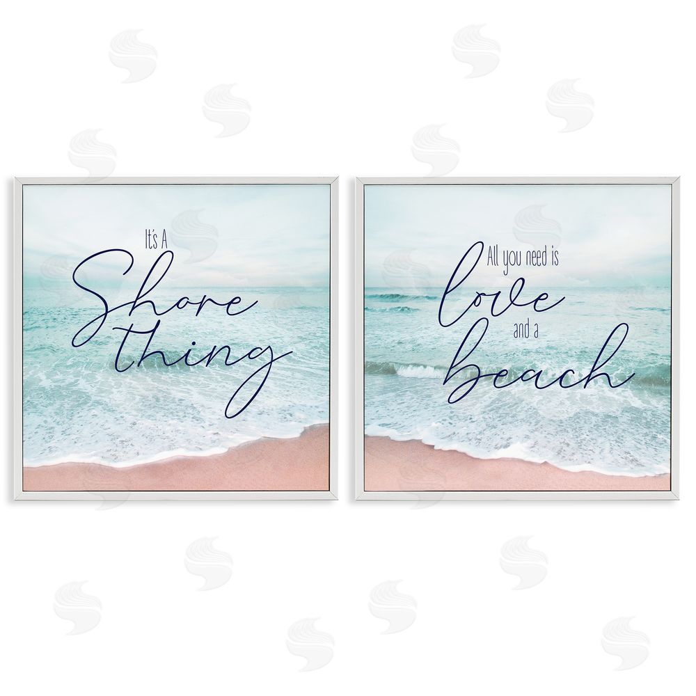 Natalie Carpentieri Soothing Beach Lover Phrases  White Framed Giclee Wall Art Print