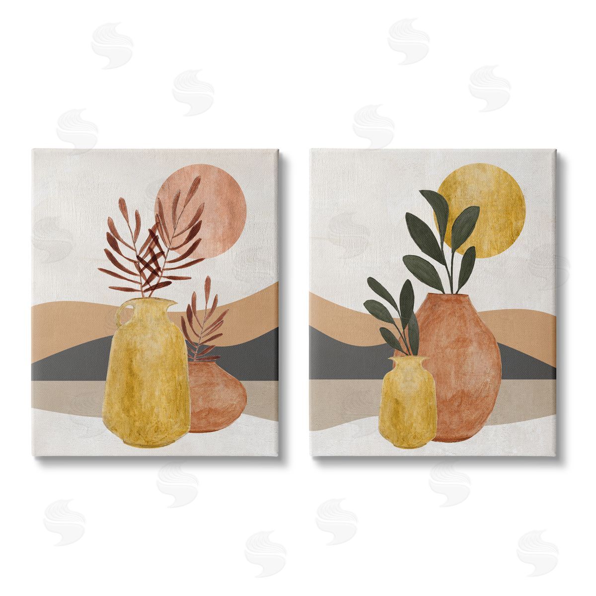 Janet Tava Boho Botanical Sprigs Landscape Canvas Wall Art Print