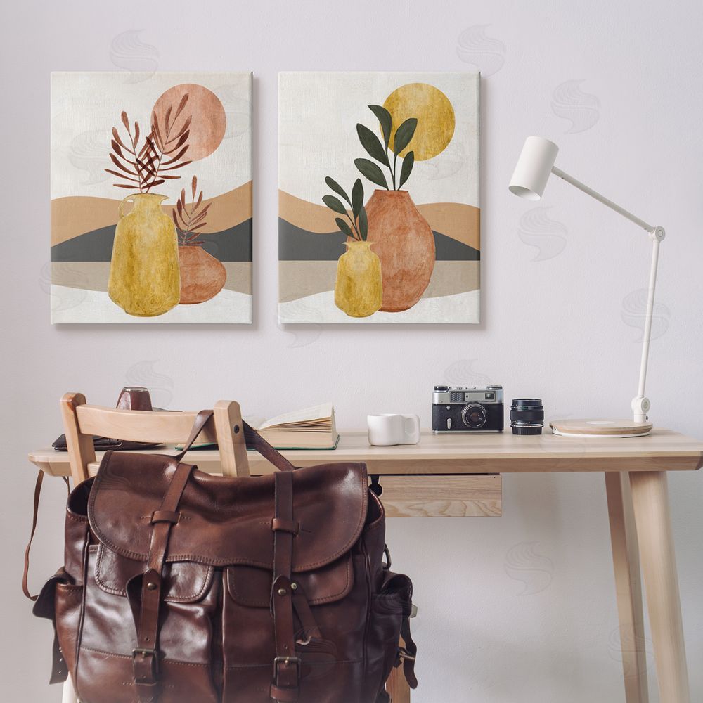Janet Tava Boho Botanical Sprigs Landscape Canvas Wall Art Print in Room