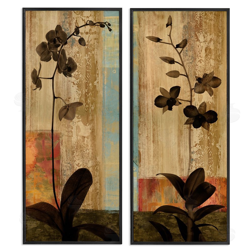 Chris Donovan Modern Boho Orchid Blooming  Black Framed Giclee Wall Art Print