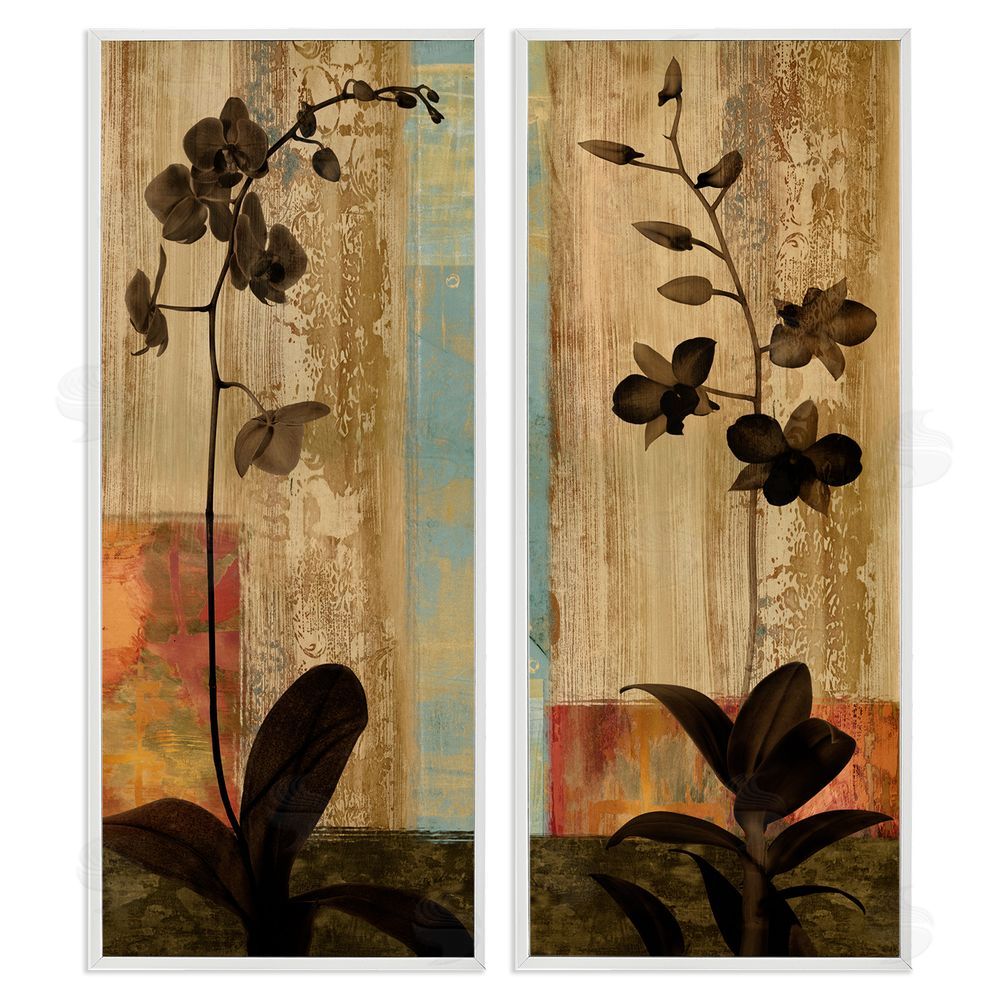 Chris Donovan Modern Boho Orchid Blooming  White Framed Giclee Wall Art Print