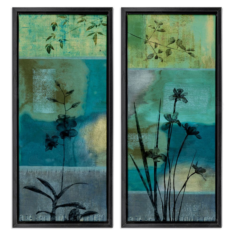 Chris Donovan Contemporary Blooming Orchid Sprouts Black Floating Frame Canvas Wall Art Print