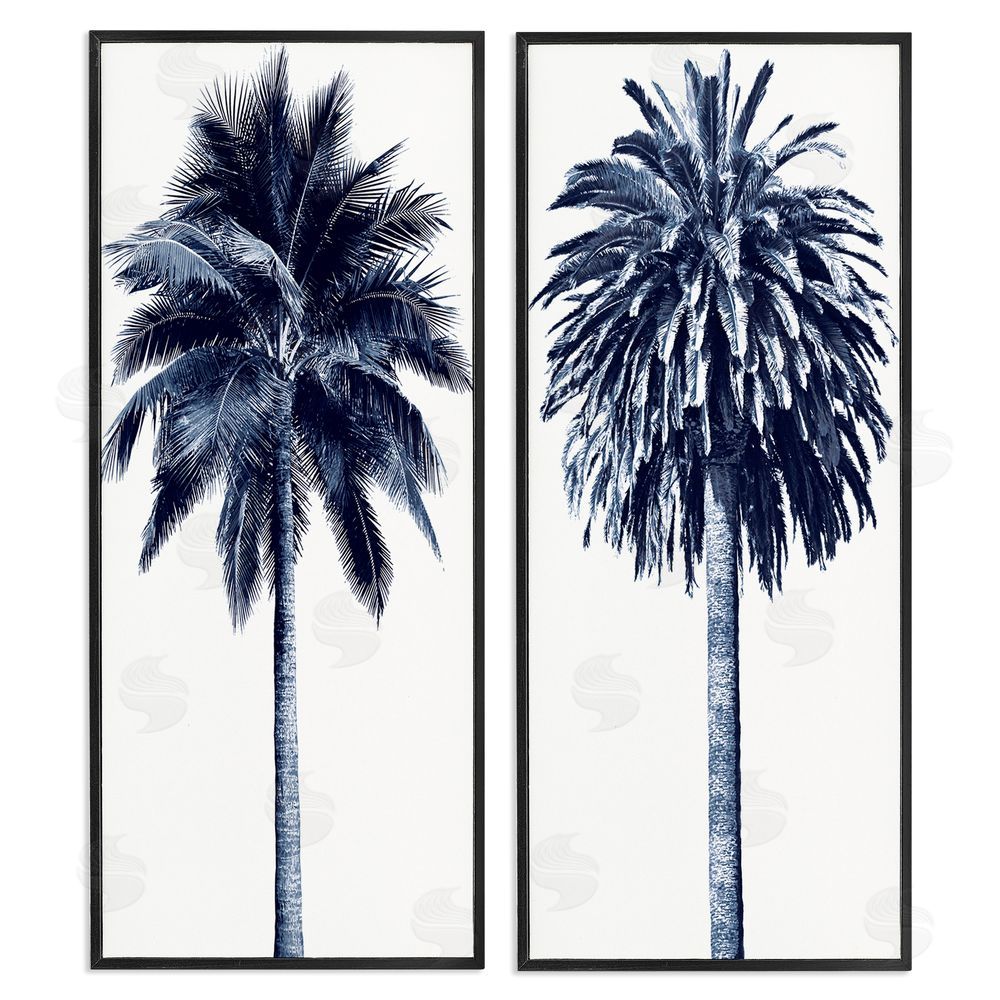 Devon Davis Modern Summer Palms Detailed Nature Black Framed Giclee Wall Art Print