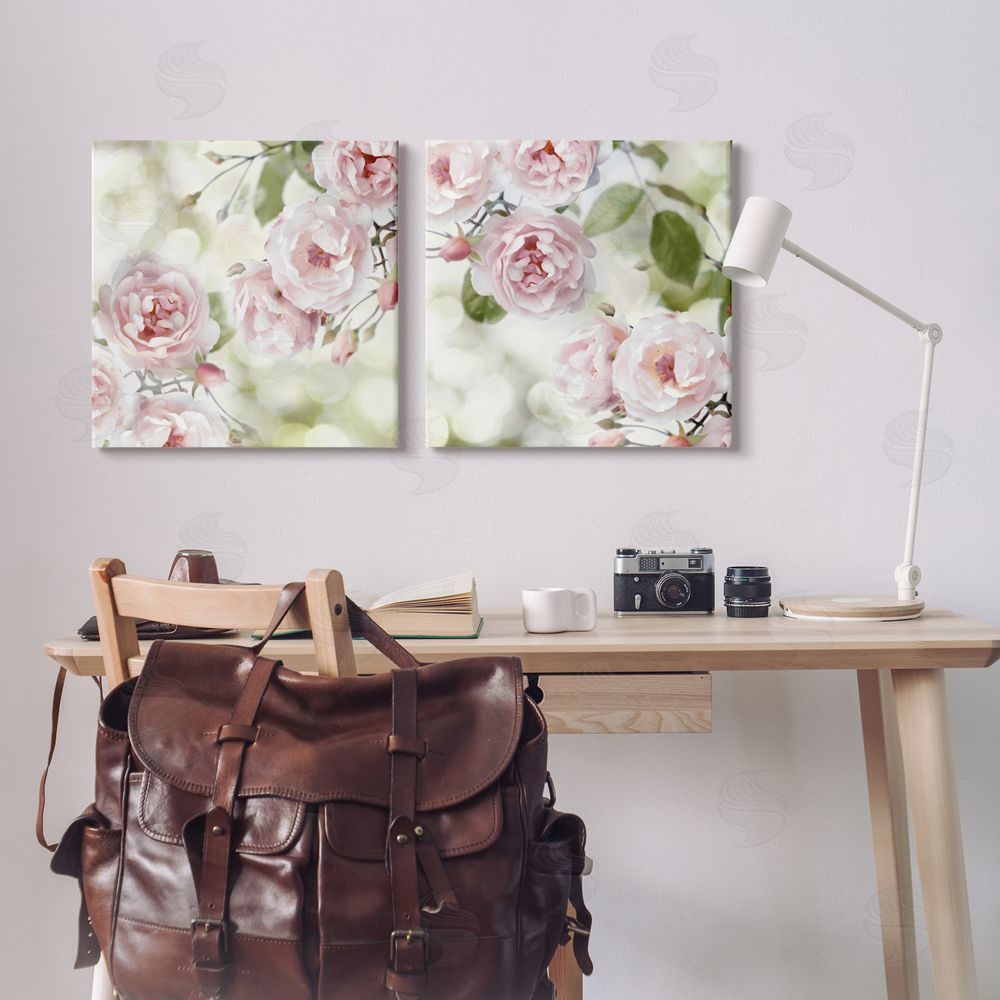 Joanna Lane Blooming Rose Bush Floral Nature Canvas Wall Art Print in Room