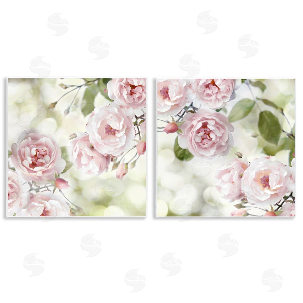 Joanna Lane Blooming Rose Bush Floral Nature Wooden Wall Plaque Art Print