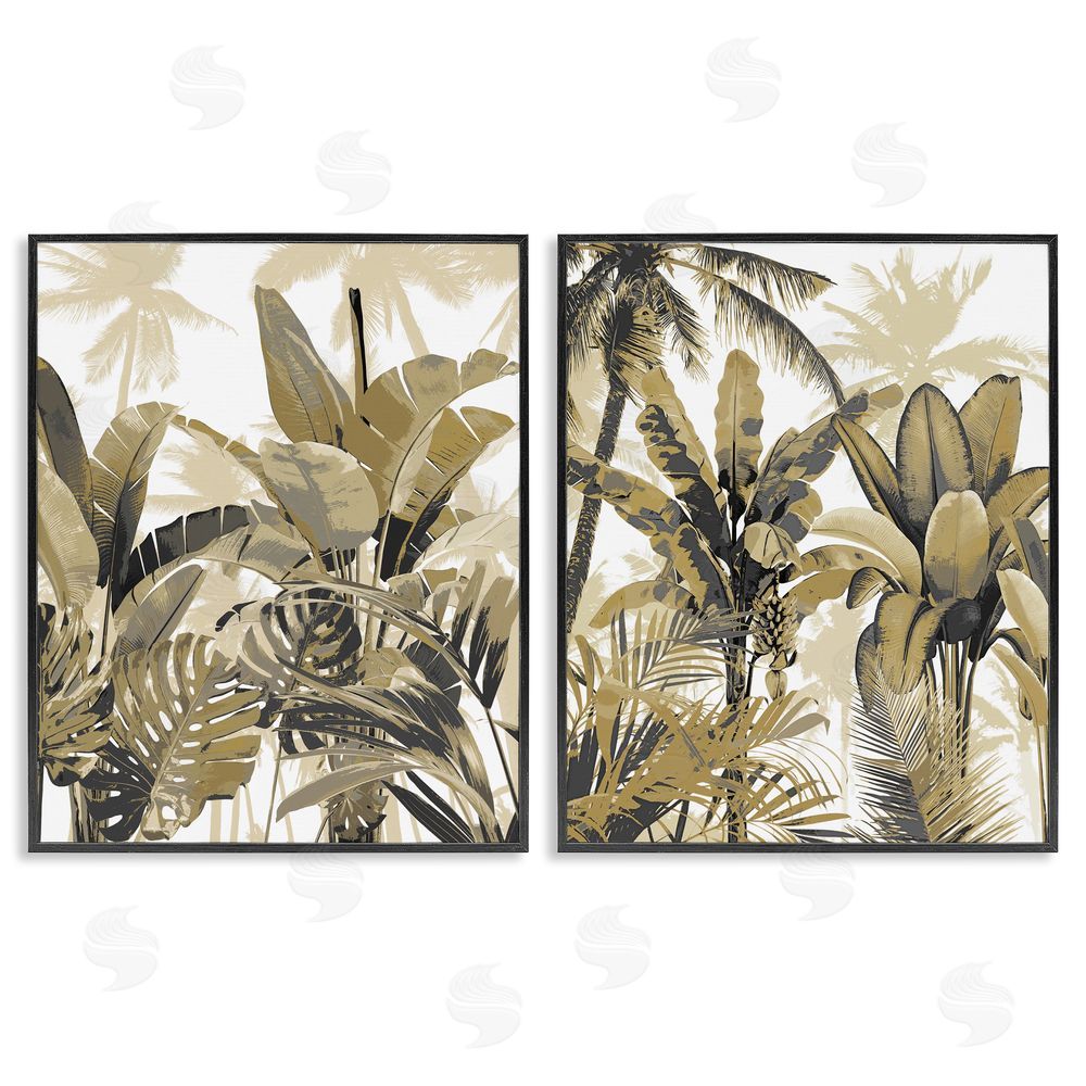 Kristen Drew Tropical Jungle Plants Vegetation Black Framed Giclee Wall Art Print