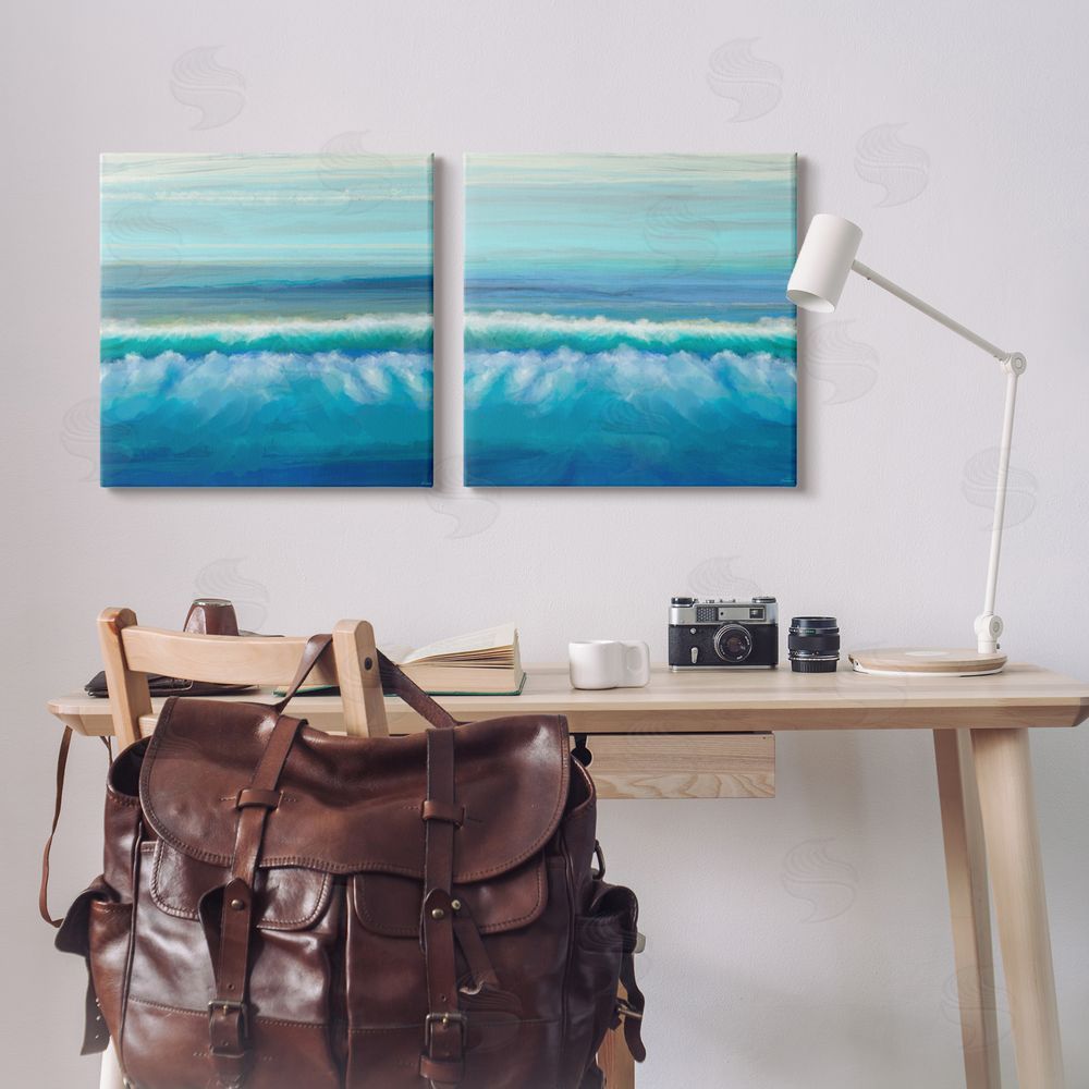 Michael Tienhaara Calming Sea Waves Ocean Foam Canvas Wall Art Print in Room