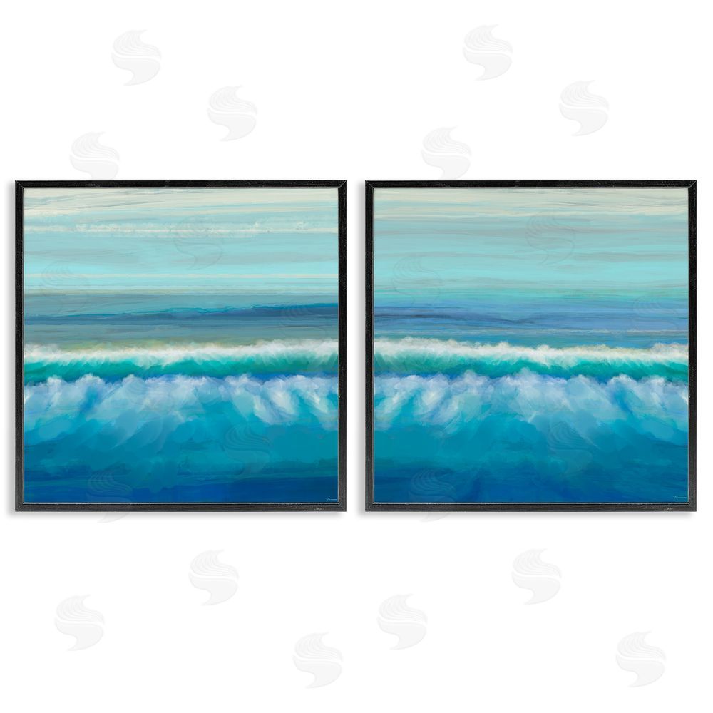 Michael Tienhaara Calming Sea Waves Ocean Foam Black Framed Giclee Wall Art Print