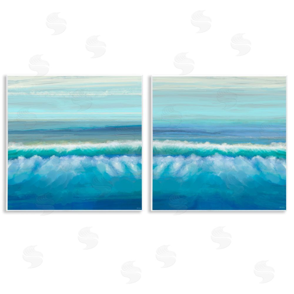 Michael Tienhaara Calming Sea Waves Ocean Foam Wooden Wall Plaque Art Print