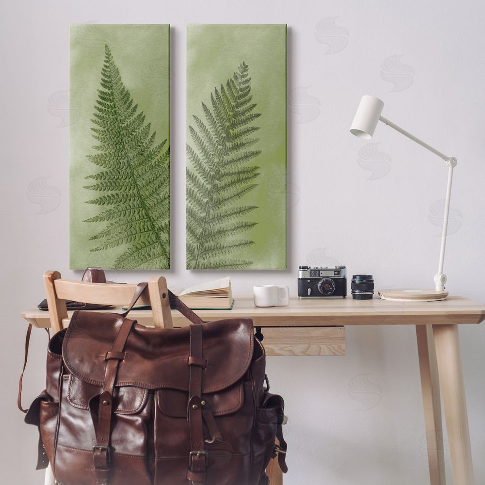 Ziwei Li Woodland Nature Fern Leaves Canvas Wall Art Print in Room