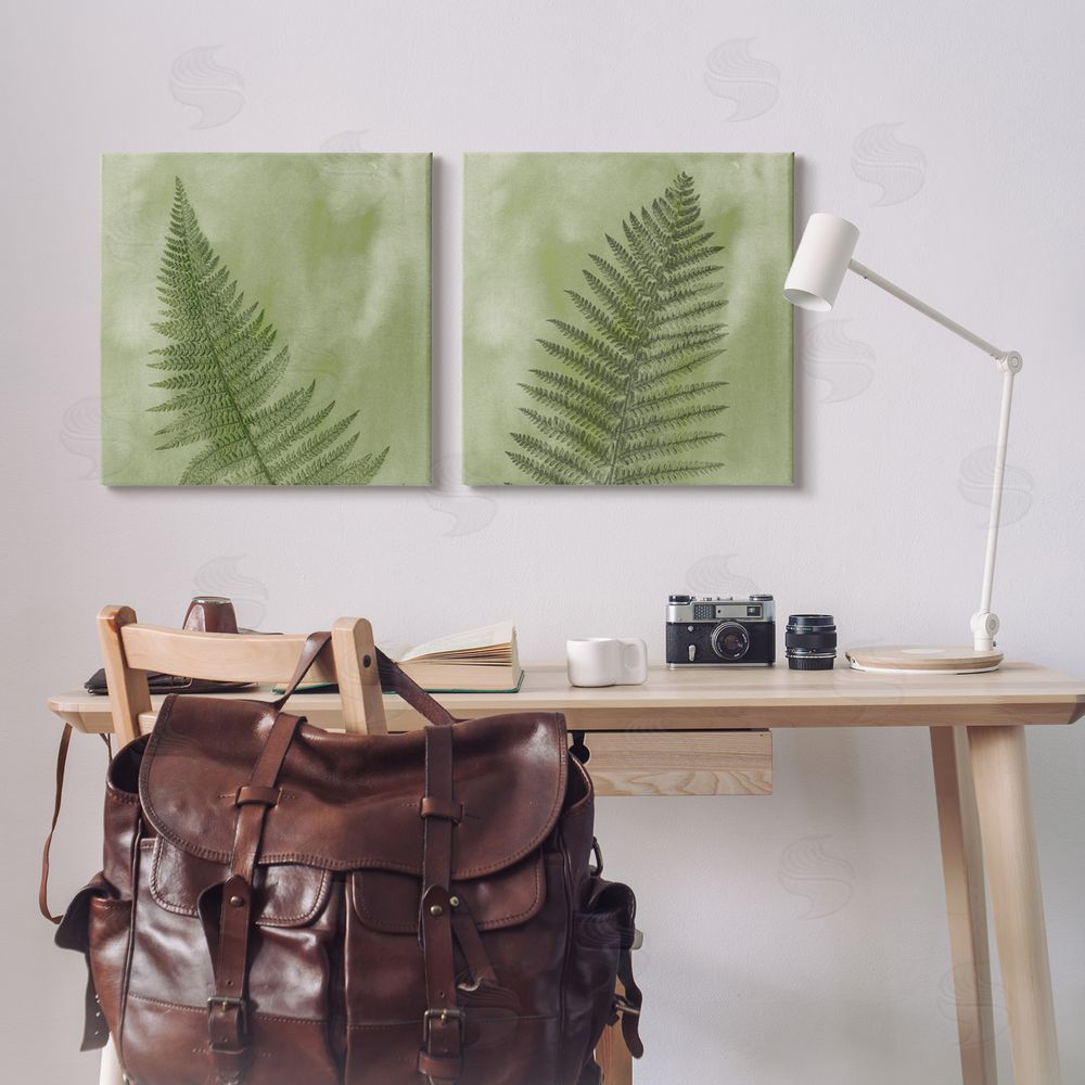 Ziwei Li Fern Sprouts Forest Nature Leaves Canvas Wall Art Print in Room