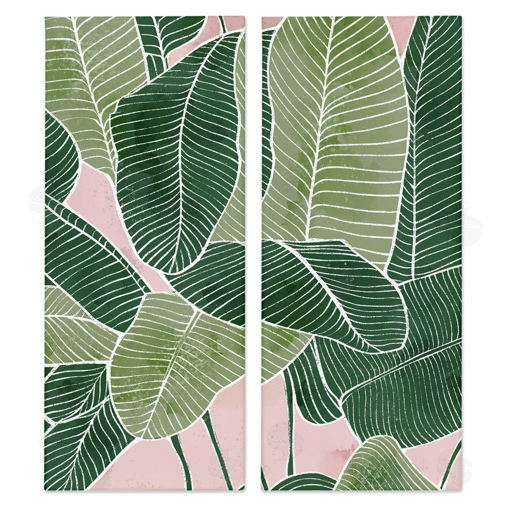 Ziwei Li Contemporary Jungle Vegetation Leaves Canvas Wall Art Print