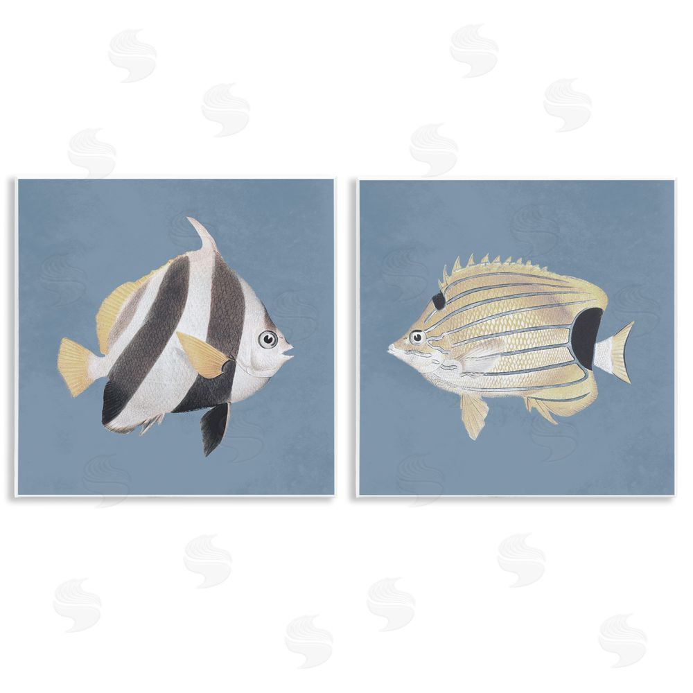 Piddix Marine Fish Underwater Sea Life Wooden Wall Plaque Art Print
