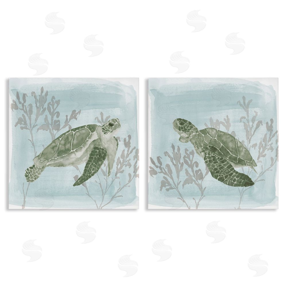 Lucille Price Underwater Sea Turtle Coral Landscape Canvas Wall Art Print