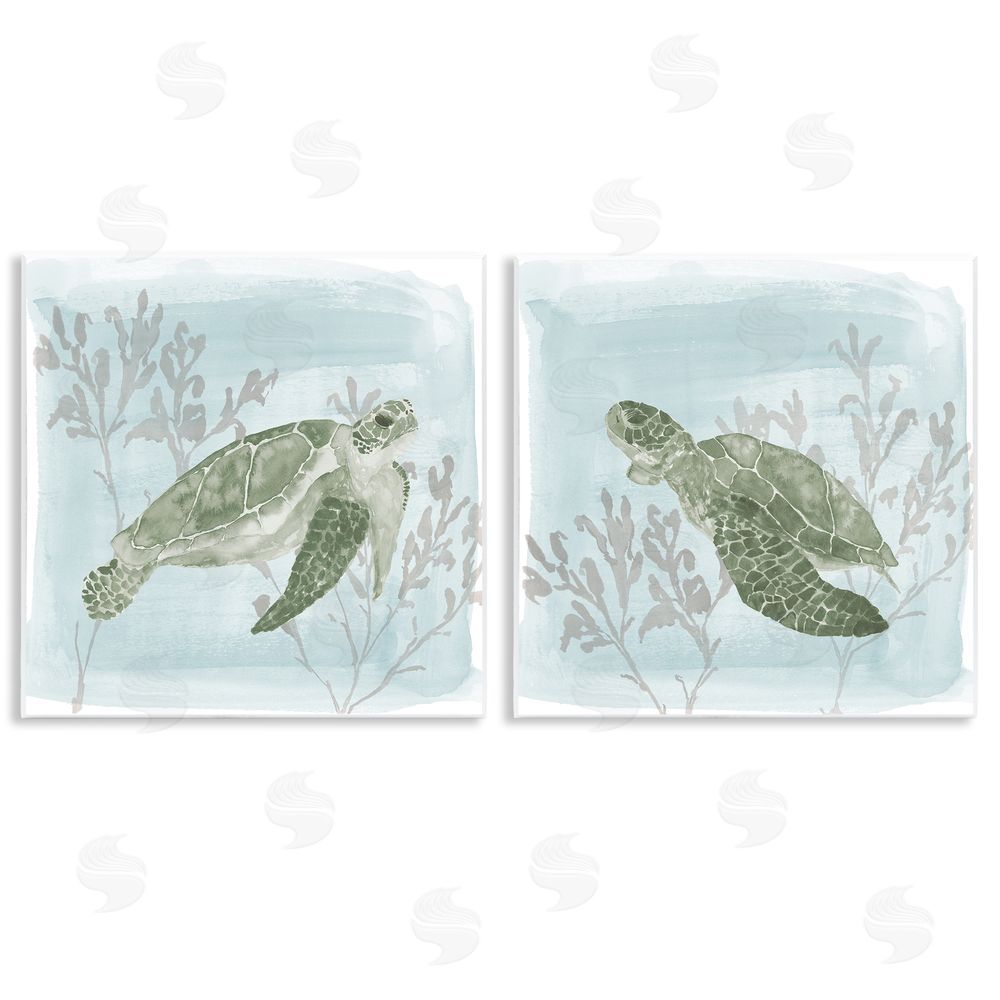 Lucille Price Underwater Sea Turtle Coral Landscape Wooden Wall Plaque Art Print