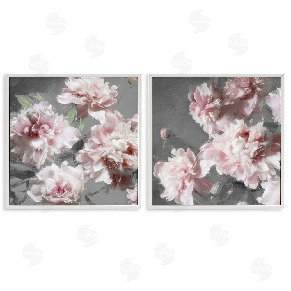 Shawna Sullivan Blooming Peony Petals Pink Nature White Framed Giclee Wall Art Print