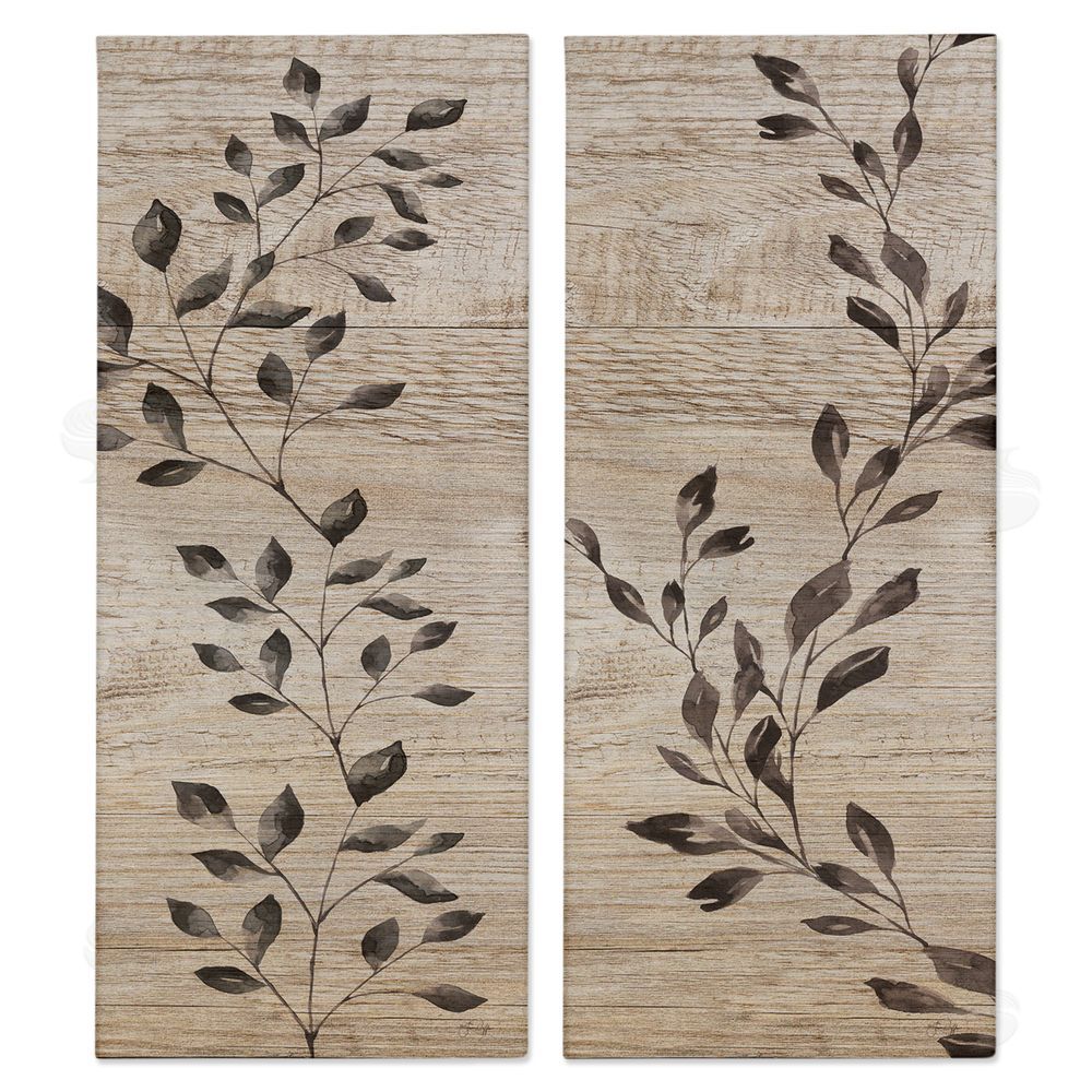 Yass Naffas Designs Rustic Botanical Winding Sprigs Canvas Wall Art Print