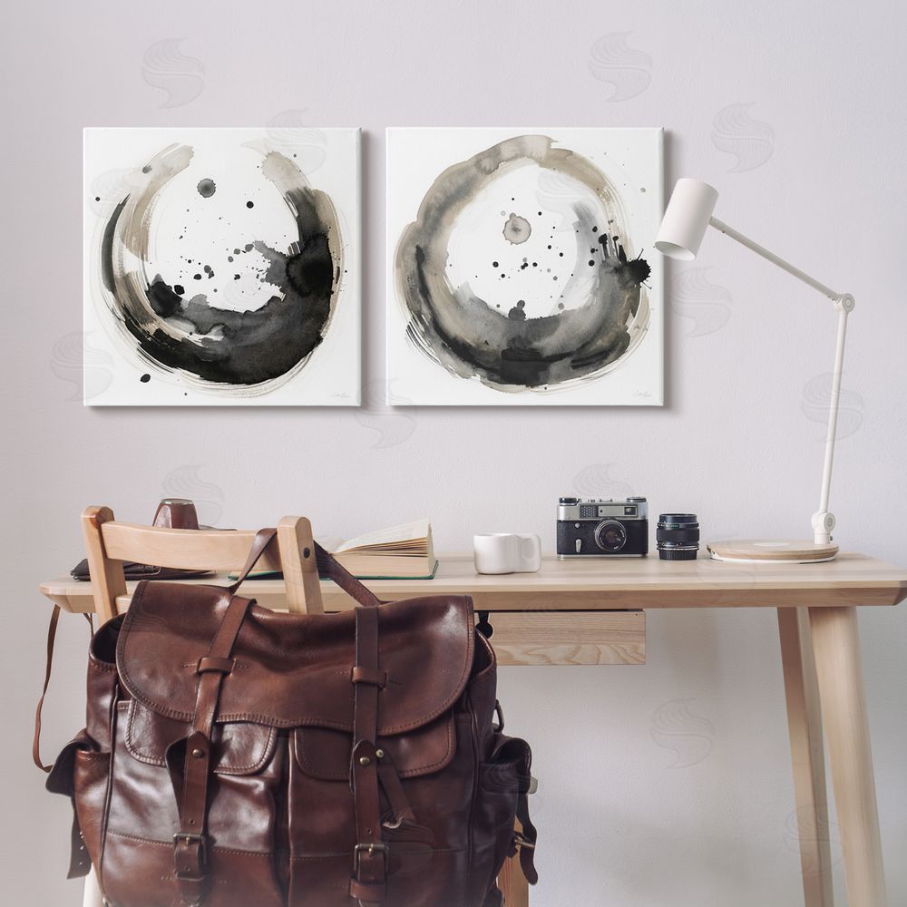 Stella Chang Urban Infinity Abstract Circles Painting Canvas Wall Art Print in Room