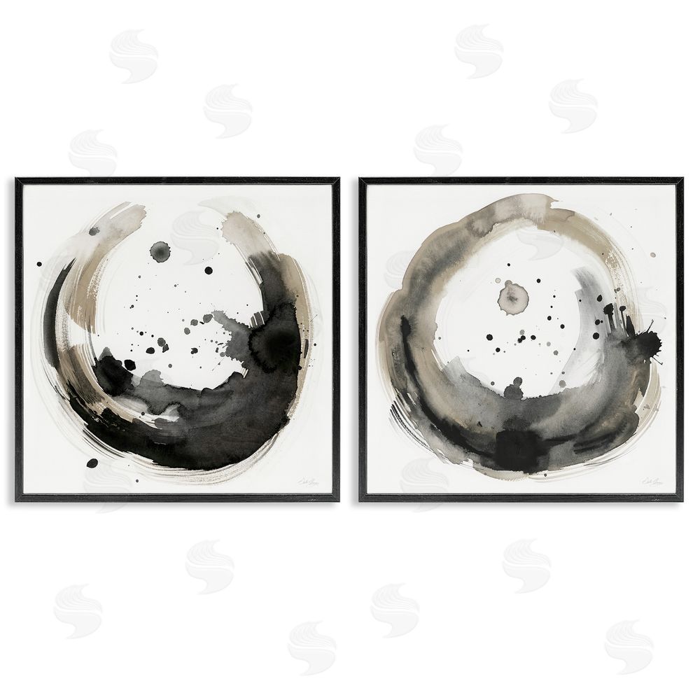 Stella Chang Urban Infinity Abstract Circles Painting Black Framed Giclee Wall Art Print