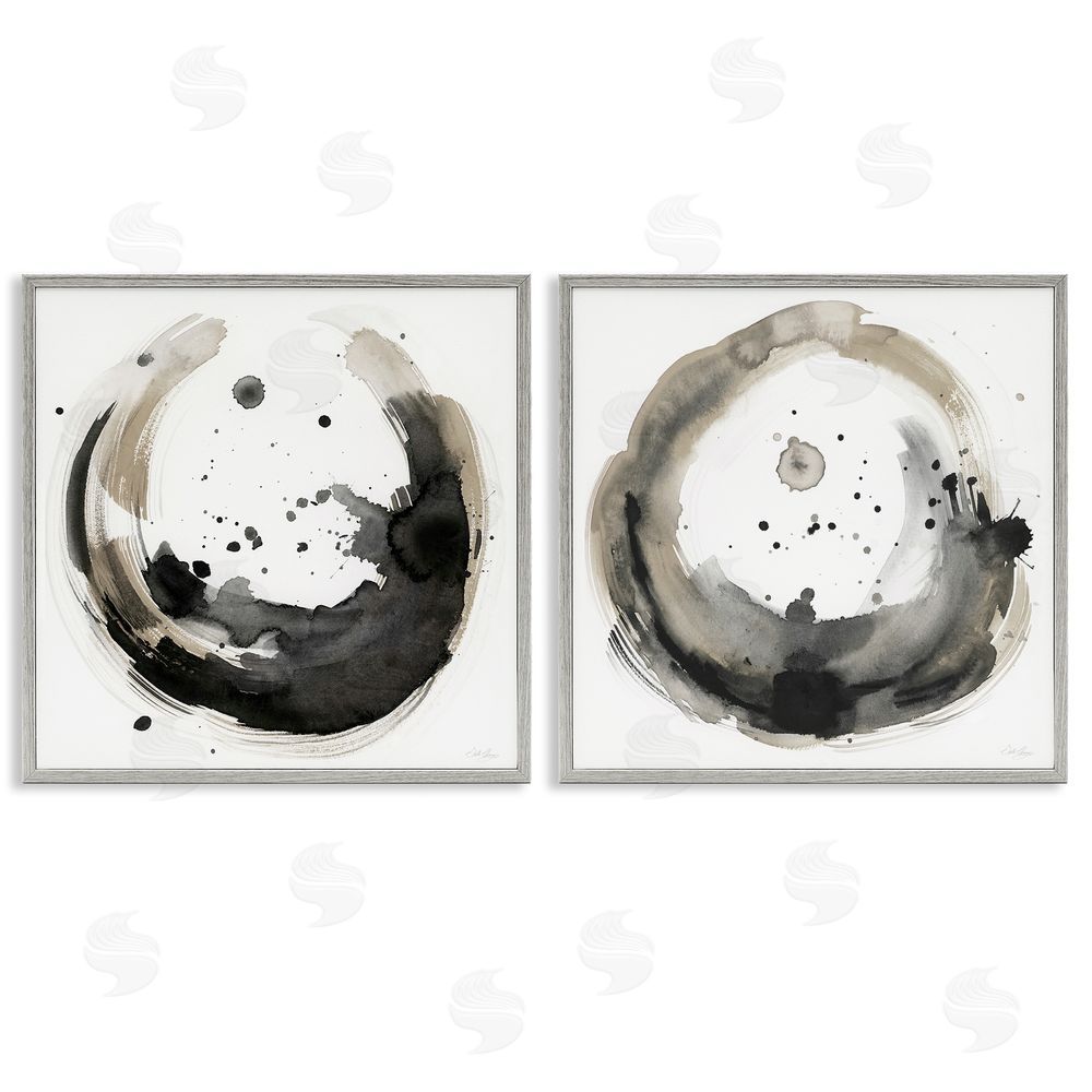 Stella Chang Urban Infinity Abstract Circles Painting Gray Framed Giclee Wall Art Print
