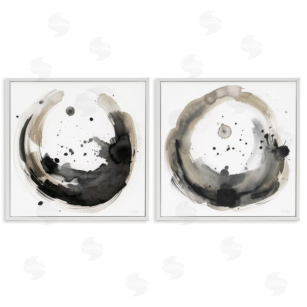 Stella Chang Urban Infinity Abstract Circles Painting White Framed Giclee Wall Art Print