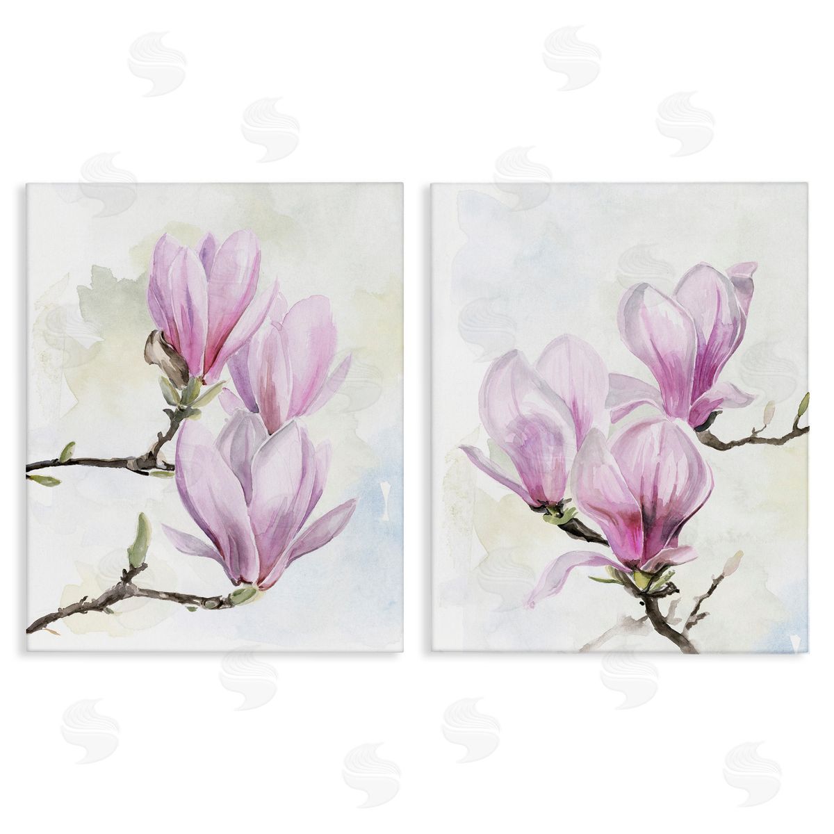 Pink Magnolia Flower Blossoms Canvas Wall Art, Home Decor by Jennifer Paxton Parker