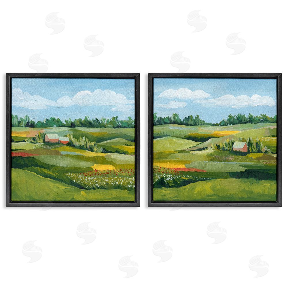 Grace Popp Rural Country Farm Pastures Black Floating Frame Canvas Wall Art Print