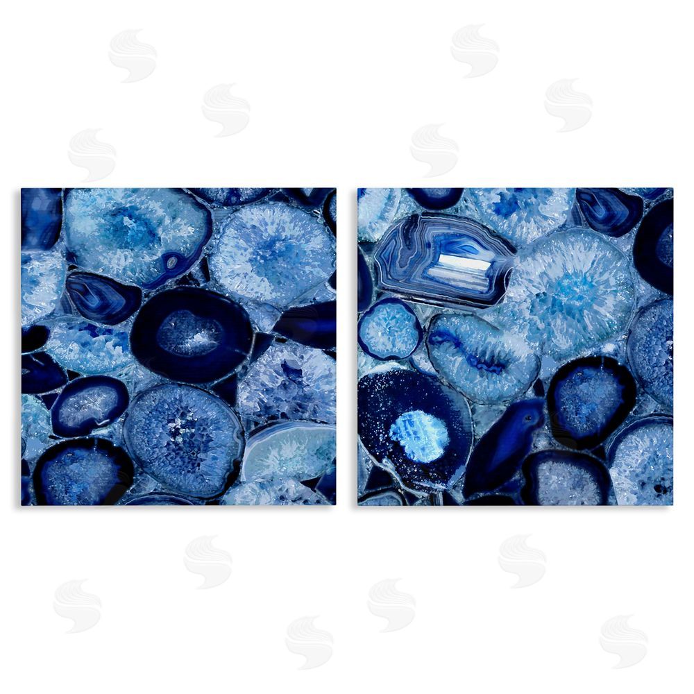 Danielle Carson Contemporary Blue Agate Geodes Canvas Wall Art Print