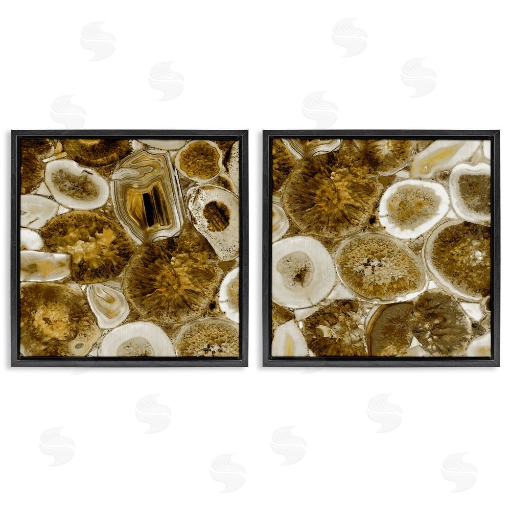 Danielle Carson Abstract Geodes Mineral Nature Black Floating Frame Canvas Wall Art Print