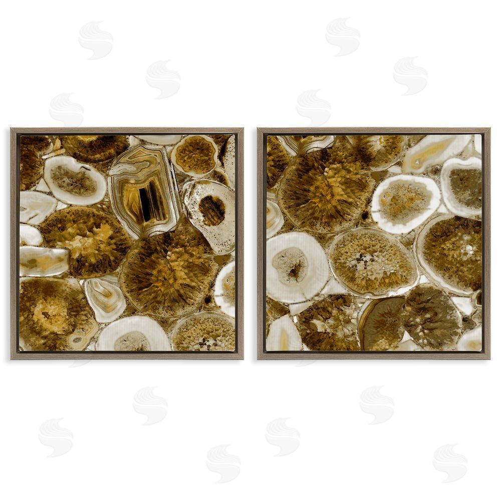 Danielle Carson Abstract Geodes Mineral Nature Brown Floating Frame Canvas Wall Art Print