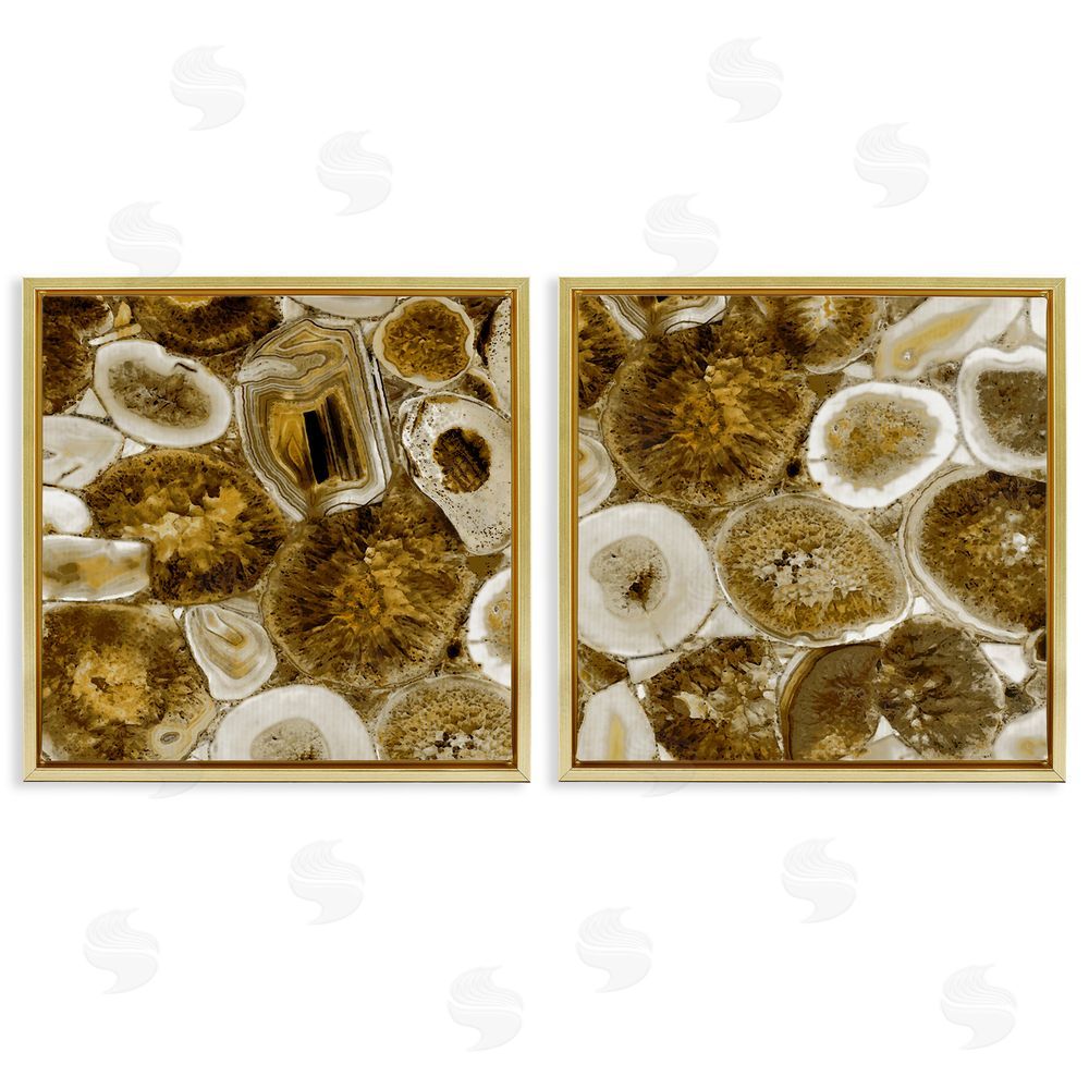 Danielle Carson Abstract Geodes Mineral Nature Gold Floating Frame Canvas Wall Art Print