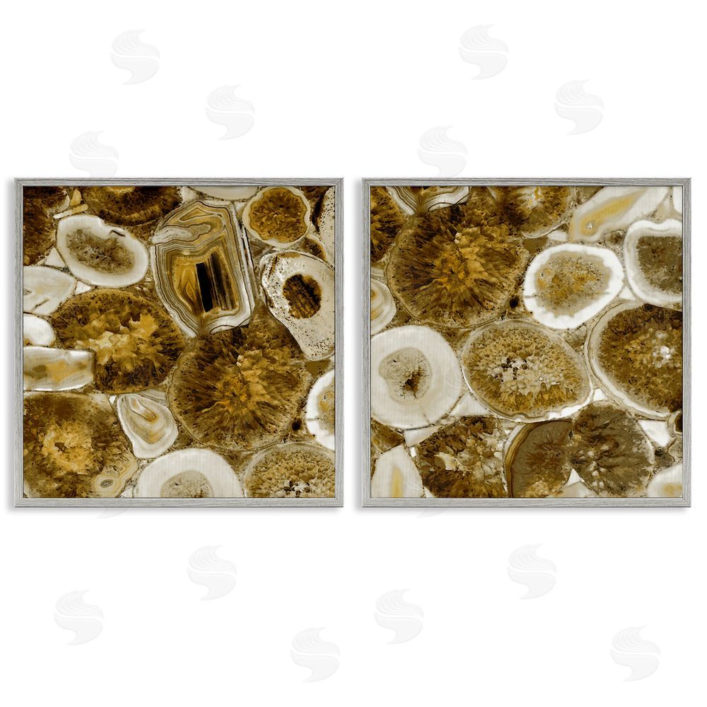 Danielle Carson Abstract Geodes Mineral Nature Gray Framed Giclee Wall Art Print
