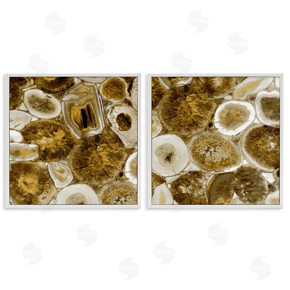 Danielle Carson Abstract Geodes Mineral Nature White Framed Giclee Wall Art Print
