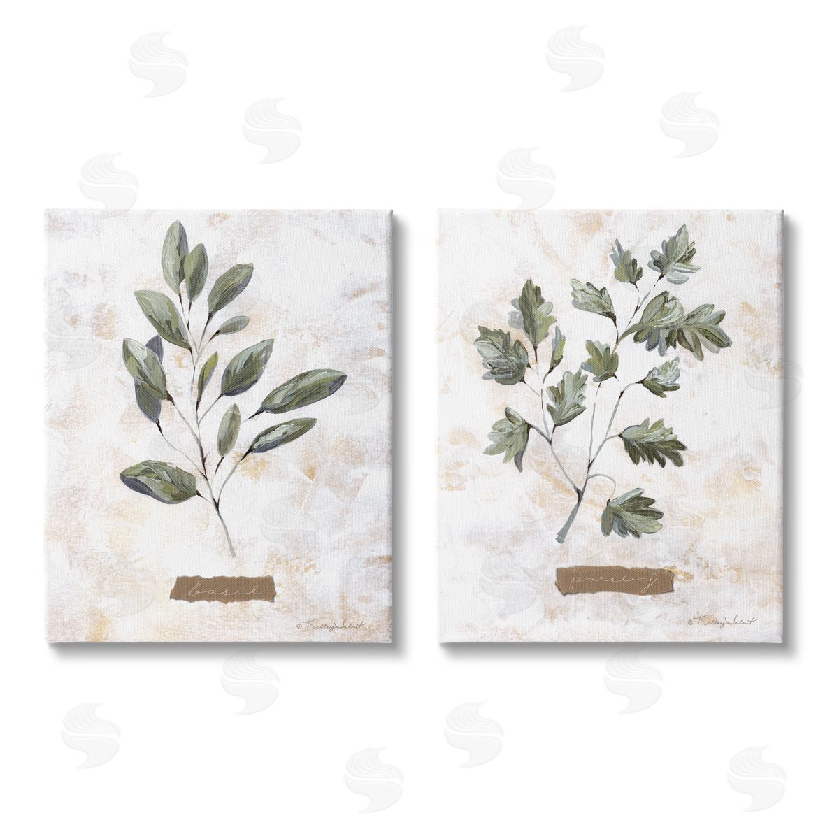 Kelley Talent Country Herbs Basil Parsley Sprigs Canvas Wall Art Print