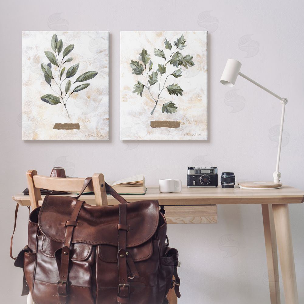 Kelley Talent Country Herbs Basil Parsley Sprigs Canvas Wall Art Print in Room
