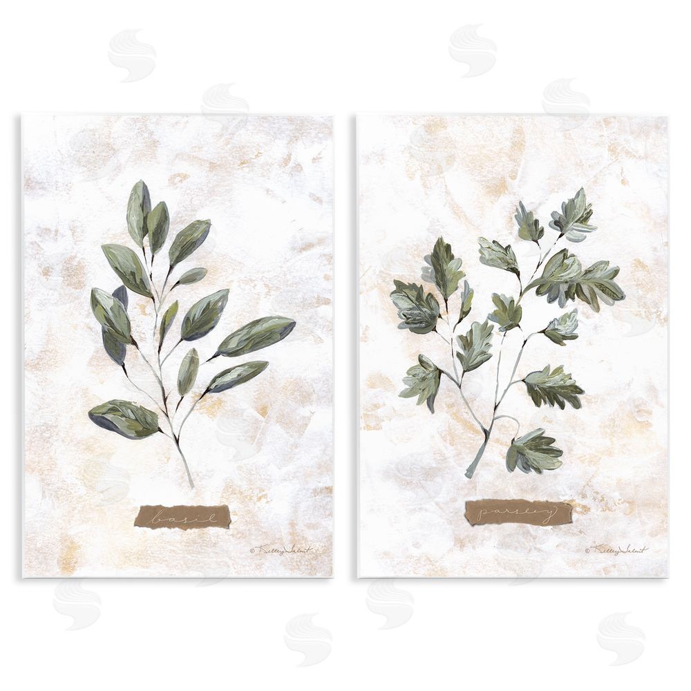 Kelley Talent Country Herbs Basil Parsley Sprigs Wooden Wall Plaque Art Print