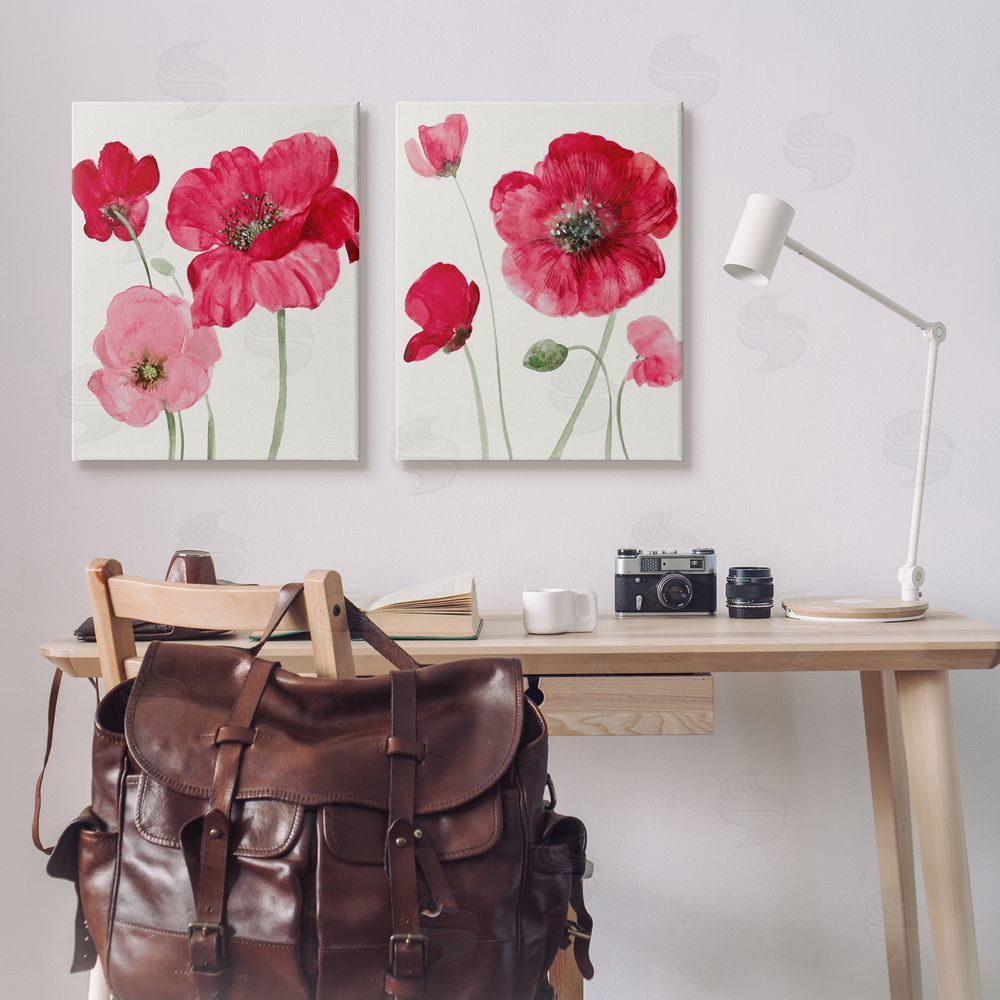 Lanie Loreth Bold Red Poppies Romantic Blooms Canvas Wall Art Print in Room