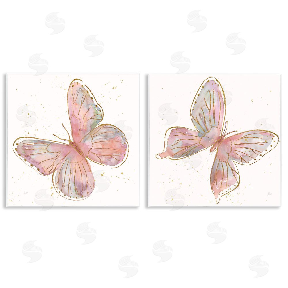 Nan Pink & Glam Butterflies Nature Wooden Wall Plaque Art Print