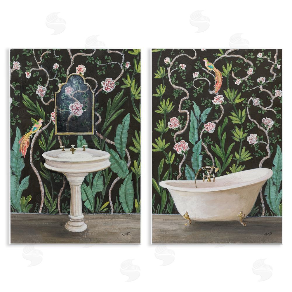 Julia Purinton Tropical Patterned Bathroom Wooden Wall Plaque Art Print