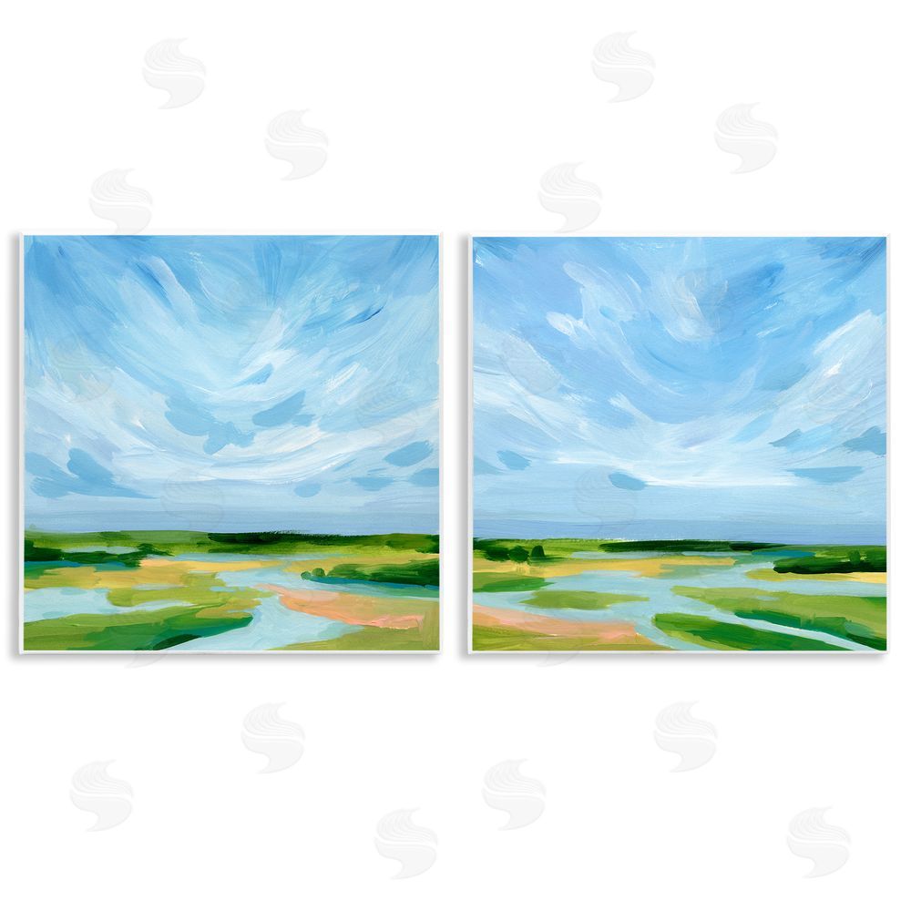 Victoria Barnes River Landscape Painting Wooden Wall Plaque Art Print