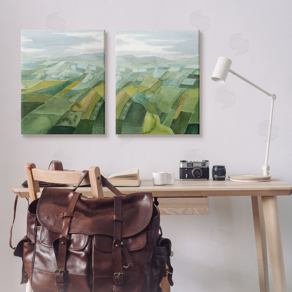 Grace Popp Abstract Farmland Landscape Canvas Wall Art Print in Room