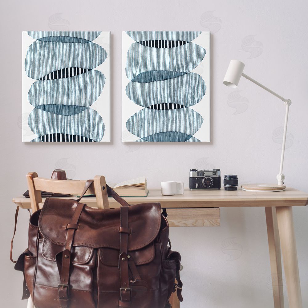 Nikki Galapon Overlapping Circles Abstraction Canvas Wall Art Print in Room